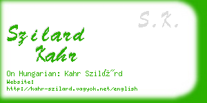 szilard kahr business card